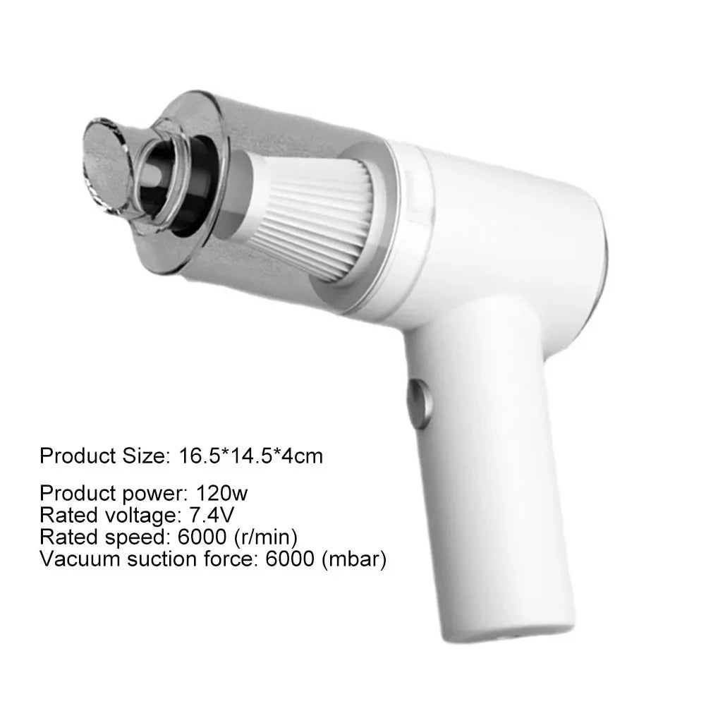 Car Vacuum Cleaner High Power Wireless Car Vacuum Cleaner Strong Suction with Detachable Dust Box Household Supplies