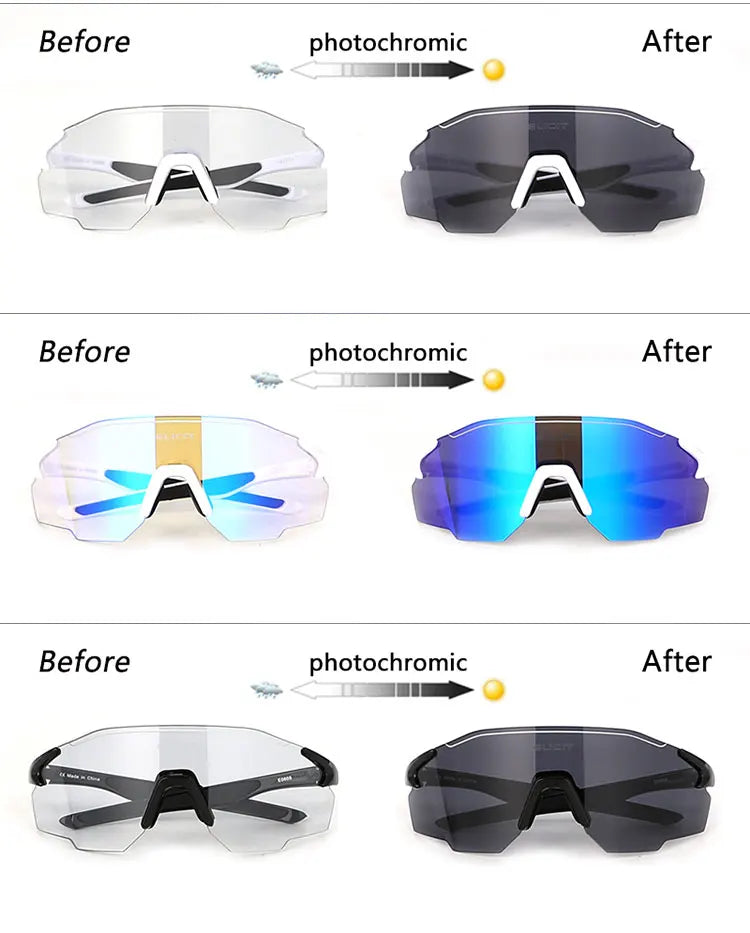 Karos Photochromic Cycling Glasses UV400 Protection Sunglasses Day Night Use Eyewear For Bicycles Fishing Driving Outdoor Hiking