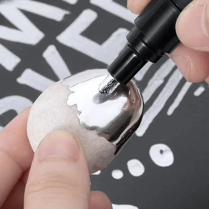 5/1 szt. Marker chromowy Lustrzany wodoodporny do napraw malarskich na skałach, ceramice, szkle, metalu Złoty/Srebrny 2mm stalówka