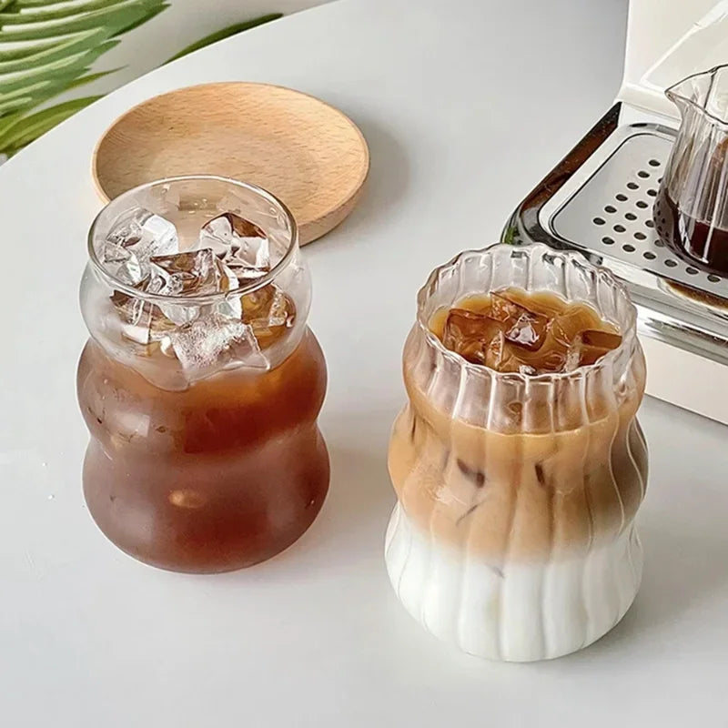 Creative Glass Cup Transparent Heat-resistant Tumbler Juice Milk Coffee Mug Home Water Glasses Beer Cocktail Glasses Drinkware