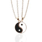 Couple Bracelets Rings Yin Yang Tai Chi Alloy Pendant Adjustable Braid Chain Necklace Matching Lover Bracelet Necklace Earring