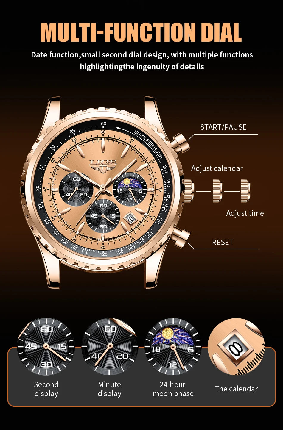 Relogio Masculino LIGE New Men Watch With Full Steel Waterproof Luminous Quartz Watch For Men Fashion Military Date Chronograph