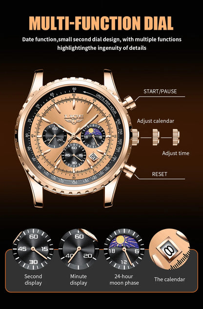 Relogio Masculino LIGE New Men Watch With Full Steel Waterproof Luminous Quartz Watch For Men Fashion Military Date Chronograph