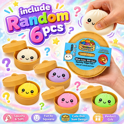 Rainbow Oversized Dumpling Squishies Soft Slow Rebound Sensory Squeeze Toy Relief Anxiety Fidget Stress Ball for ADHD Autism
