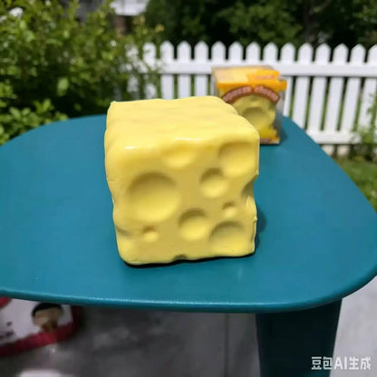 Sticky Soft Cheese Block-yellow, Plastic Decompression Toy, with Squeezing Function To Pinch The Toy To Vent.