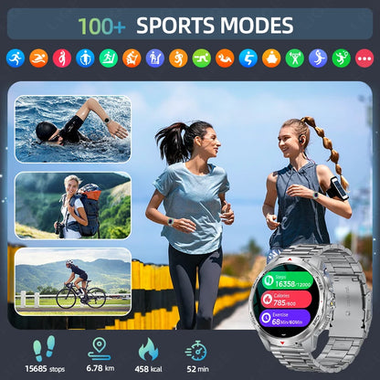 LIGE 1100mAh Military Outdoor Smart Watch Men 1.7" Large Display Compass Sports Watch IP68 Waterproof Bluetooth Call Smartwatch