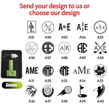 Personalized Golf Ball Stamp Custom Golf Ball Marker Stamp with Name,Initials,Logo or Year Self Inking,Waterproof,Refillable Ink