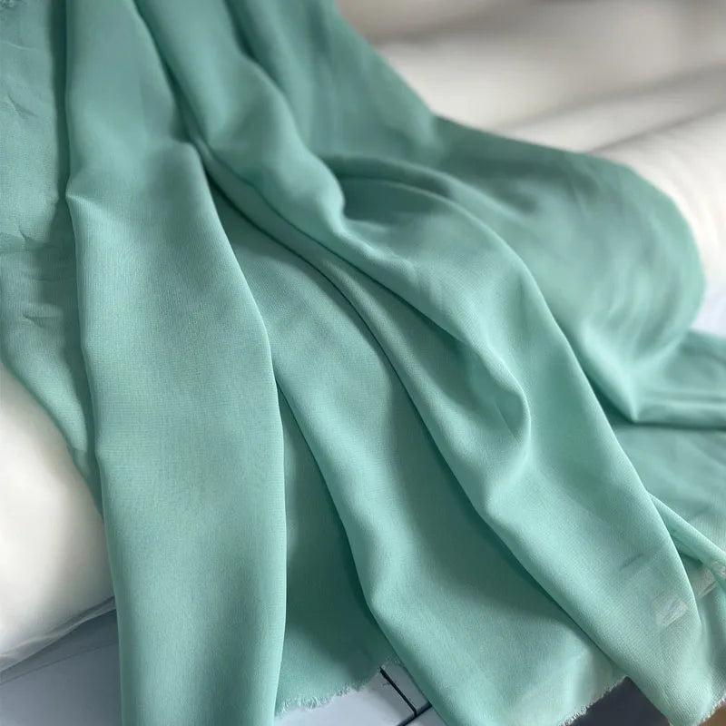 Dusty Blue Soft Chiffon Fabric for Wedding Party Decor Home Decor Georgette Backdrops Curtain Dress Skirt Shirt Cloth DIY
