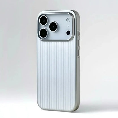 Luxury Stripes Metallic Paint Armor Case For iPhone 17 Air 16 15 14 13 Pro Max Shockproof Camera Protective Slim Matte PC Funda