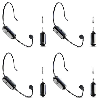 1-5PCS 2.4G 2 in 1 Head-mounted Wireless Lavalier Microphone Set Transmitter with Receiver for Amplifier Voice Speaker Teaching