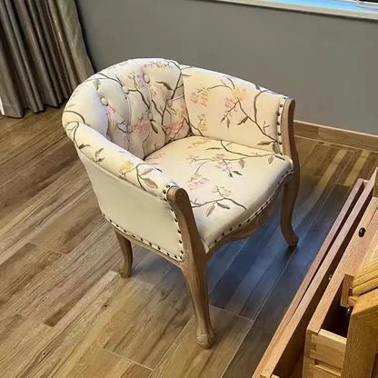 Leisure Sofa Chair, Solid Wood Antique Dining Chair, European Hotel Dining Chair, Living Room Leisure Sofa,Support Customization