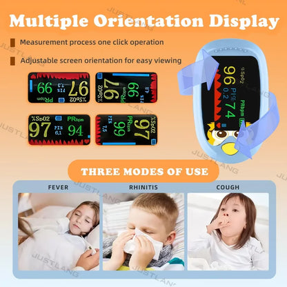 JUSTLANG Child Fingertip Pulse Oximeter Baby Rechargeable Medical Blood Oxygen Saturation Meter  Pediatrics Kids Oximetro SPO2