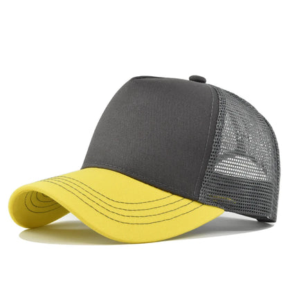 Customized Printed Logo Five Piece Baseball Caps Solid Color Mesh Breathable Sun Shading And Sun Protection Duck Tongue Hats