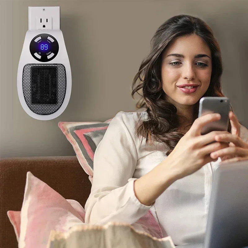 Portable Electric Heater Mini Radiator Plug in Wall Home Appliance with Remote Control Fast Heating Hand Warmer for Room Desktop