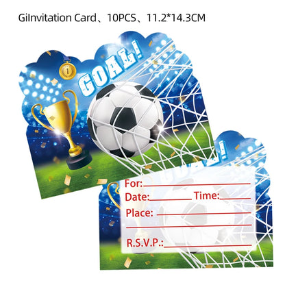 Blue Football Birthday Party Decoration Supply Birthday Soccer Plates Cups Napkins Towel Paper Tableware Tablecloth Party Favor