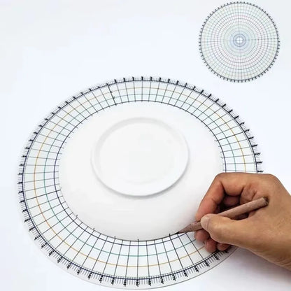 New DIY Ceramic Scope Ruler 360-Degree Full-Circle Round Divider Drawing Tool Equal Scope Multi-Functional Painting Tool