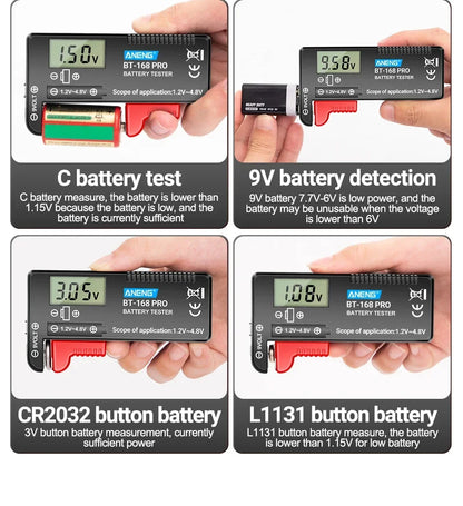 ANENG Tester baterii litowych cyfrowy uniwersalny BT-168 PRO Sprawdzanie pojemności, analizator obciążenia, wyświetlacz do baterii AAA AA guzikowych