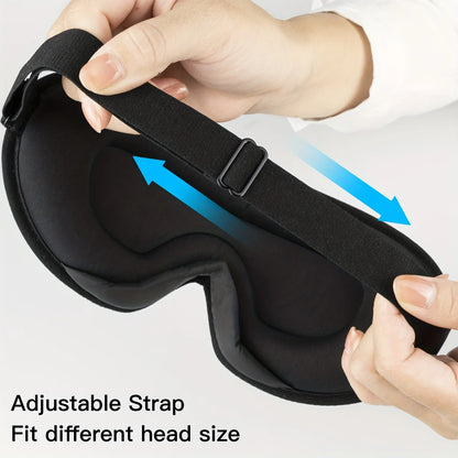 3D Sleep Mask With Noise Ear plug, Unisex Blackout, Protects Eyelashes, Adjustable Strap, Travel Plane Work Eye Mask