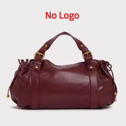 Fashion Large Capacity Boston Bag Designer Women Handbags Luxury Soft Crumpled Pu Leather Shoulder Crossbody Bags Commuter Bag