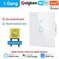 Tuya Wifi/Zigbee RF433 EU Smart Wall Switch 1/2/3/4 Gang Touch Sensor Button No-Neutral Wire,Voice With Alexa Google Home