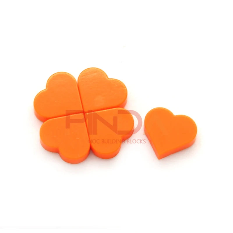 100pcs MOC 39739 Tile Round 1x1 Heart Building Blocks Sets Love Peach Compatible with Educational Creative Kids Children Toys