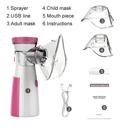 Medical Silent Mesh Nebulizer Handheld Asthma Ultrasonic Inhaler Atomizer For Adults Children Health Care Mini Healthy Humidifie