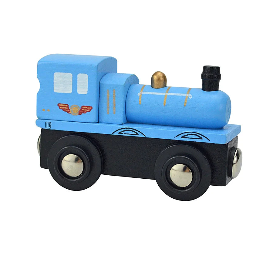 Wooden Magnetic Train Car Locomotive Toy Wood Railway Car Accessories Toys for Kids Gifts Fit Wood Biro themes Tracks