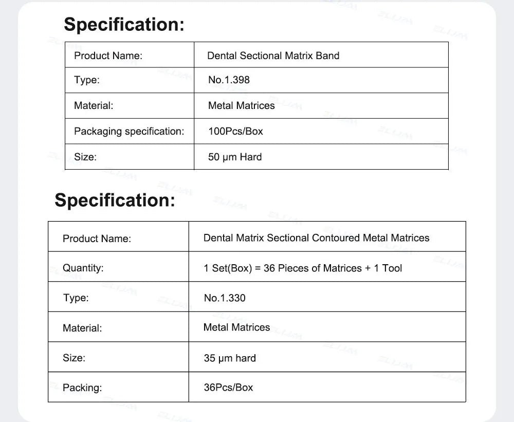 Dental Sectional Contoured Metal Matrices Matrix with Springclip No.1.330 Band Resin Clamping/Seperating Ring Dentist Tools