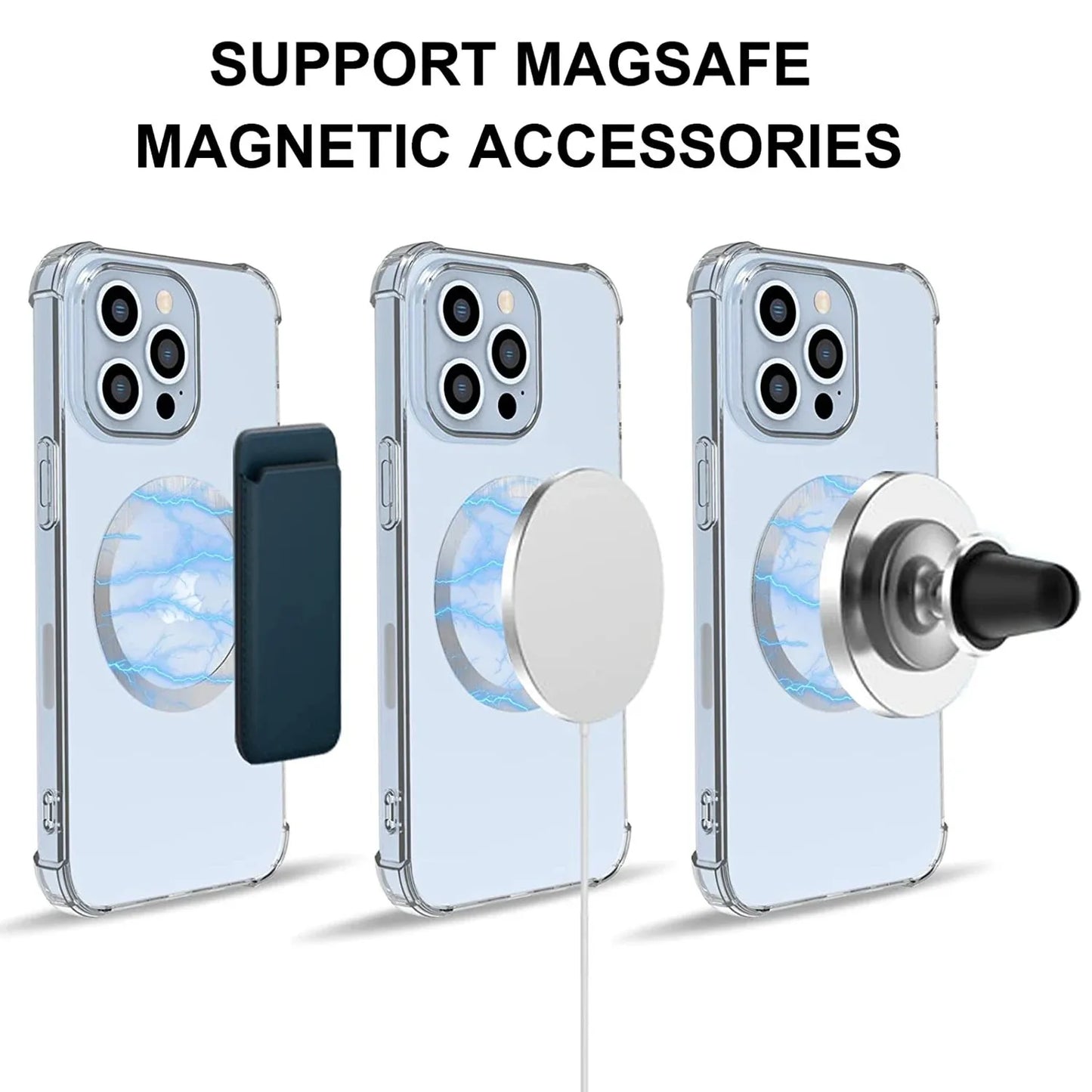 2024 Stainless Steel Universal Magnetic Metal Plate Ring For Magsafe Wireless Charger Iron Sheet Sticker Magnet Car Phone Holder