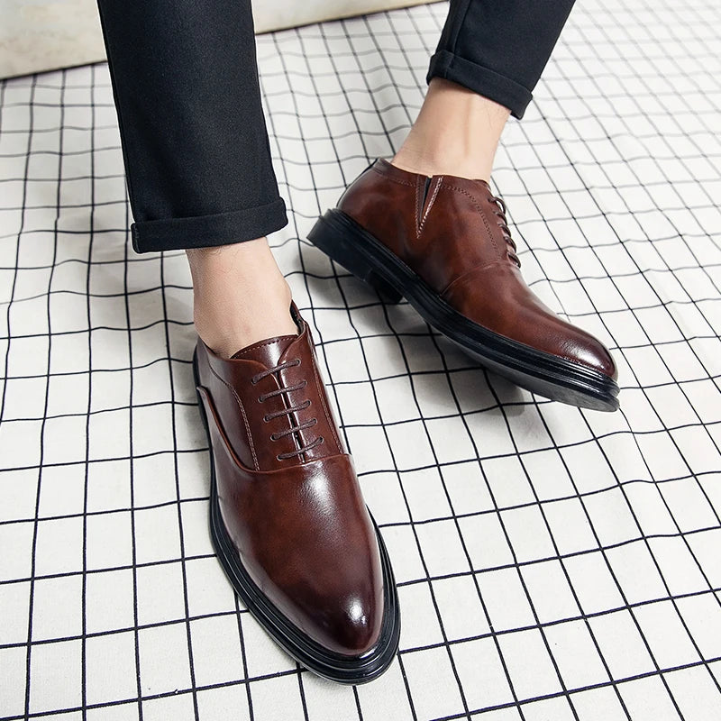 Men's Dress Shoes Classic Office Social Oxford Leather Shoes Men Trend Wedding Casual Business Shoes For Men Formal Leather Shoe