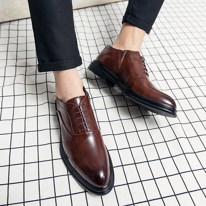 Men's Dress Shoes Classic Office Social Oxford Leather Shoes Men Trend Wedding Casual Business Shoes For Men Formal Leather Shoe