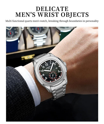 NIBOSI Sport Mens Watches Top Brand Luxury Auto Date Watch Men Waterproof Luminous AQUANAUT Quartz Watches for Men Reloj Hombre