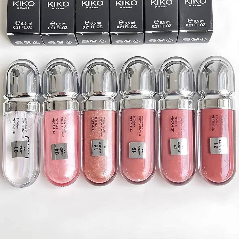 Kiko 3D Hydra Lip Gloss Non-fading Waterproof Blusher Moisturizing Shimmer Makeup Lip Gloss Lipstick Brun Pearly Mauve Liner