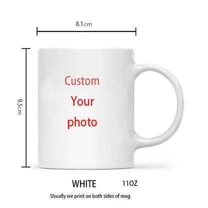 Customize Photo Black Coffee Mug - Personalized Dog Cat Familay Lover Photos Cup Tea Cup with Names Mothers' Day Surprised Gift