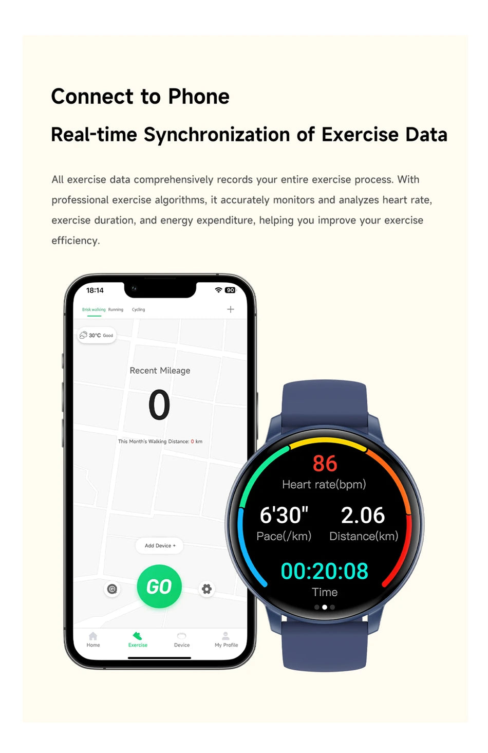 LIGE Nowy 1,38-calowy Smartwatch Zdrowotny Damski Połączenia Bluetooth Smartwatch Męski Monitorowanie Tętna Bransoletka Sportowa Odtwarzacz Muzyki 2026