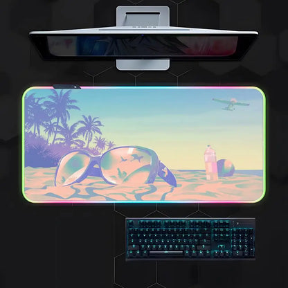 Game G-gta 6 Mouse Pad Gamer Luminescence Led Mouse Pad Gaming Table Rgb Deskmat Keyboard Pc Mousepad