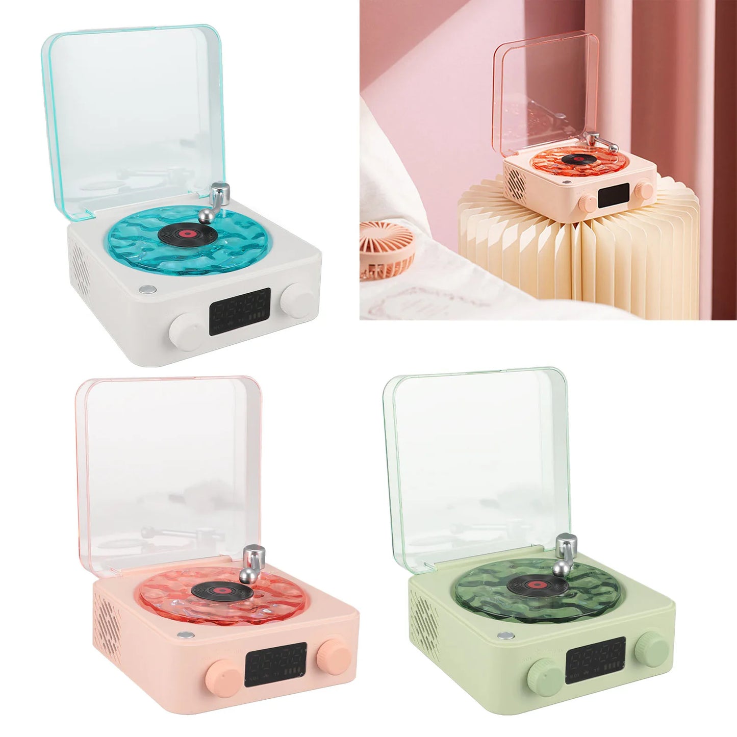 Record Player  Speaker Stereo Sound Multifunction Support Memory Card Portable Bluetooth Speaker for Living Room