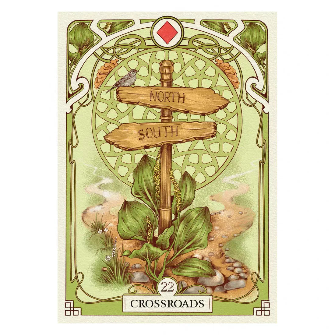 Romantic Lenormand Oracle Cards 10.2*7.2cm English Vision Art Nouveau Floral Motifs 37 Pcs Deck 4*2.8inch For Party, Board Games