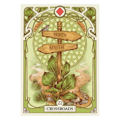 Romantic Lenormand Oracle Cards 10.2*7.2cm English Vision Art Nouveau Floral Motifs 37 Pcs Deck 4*2.8inch For Party, Board Games