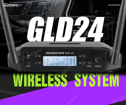 SENNESAI GLXD24 B58 Professional Dual Wireless Microphone 600-699MHz System Stage Performances UHF Dynamic 2 Channel Handheld