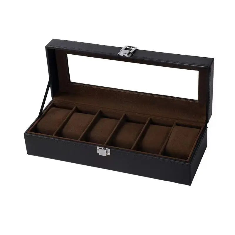 6/10/12Slots Gray Watch Boxes Watch Case with Large Glass Lid, Removable Watch Pillows, Watch Box Organizer, Gift for Loved Ones
