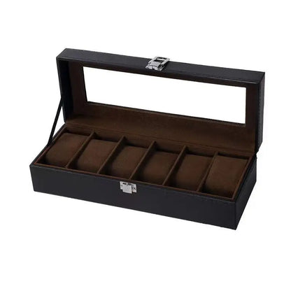 6/10/12Slots Gray Watch Boxes Watch Case with Large Glass Lid, Removable Watch Pillows, Watch Box Organizer, Gift for Loved Ones