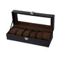 6/10/12Slots Gray Watch Boxes Watch Case with Large Glass Lid, Removable Watch Pillows, Watch Box Organizer, Gift for Loved Ones