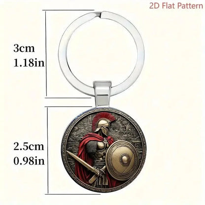 Noter New 8 Styles Unique 2D Flat Keychain Retro Anchor Knight Motorcycle Pattern Car Backpack Charm Pendant Decoration Key Ring