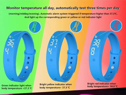 TESDINE Charging Vibration Reminder Silent Alarm Clock Temperature Measurement Waterproof Smart Watch