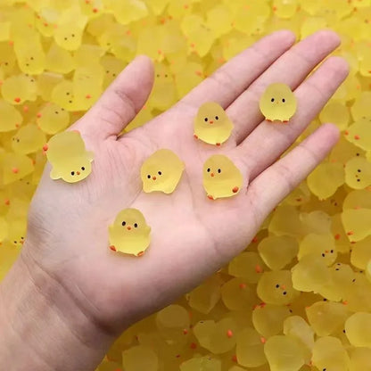 5-40PCS Mini Fluorescence Chicken Moss Toy Microlandscape Miniature Chick Figurines Fairy Garden Accessories Home Decor Crafts