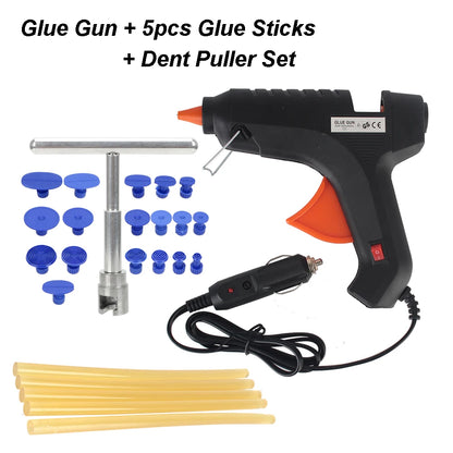 5 sztuk klej w sztyfcie 11mm 12V 40W Pistolet Do Klejenia Na Gorąco Zestaw Narzędzi Do Usuwania Wgnieceń Samochodowych Wtyczka Do Zapalniczki Samochodowej Akcesoria Do Naprawy Garażu Ciężarówki