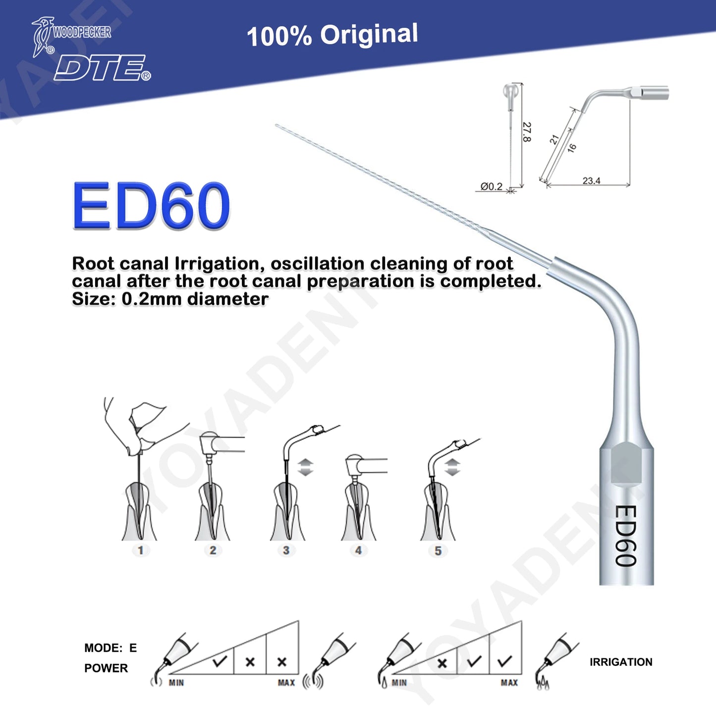 Woodpecker DTE Dental Endo Tips Ultrasonic Scaler Tips Scaling Tips ED-Series Fit NSK SATELEC Scaler Handpiece Dentistry Product