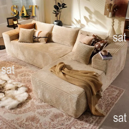 #Oversized Chaise Lounge Sectional Set Upholstered Cloud Lounge Couch Magic Boneless Sofa Bed With Ottoman Apartment Hotel