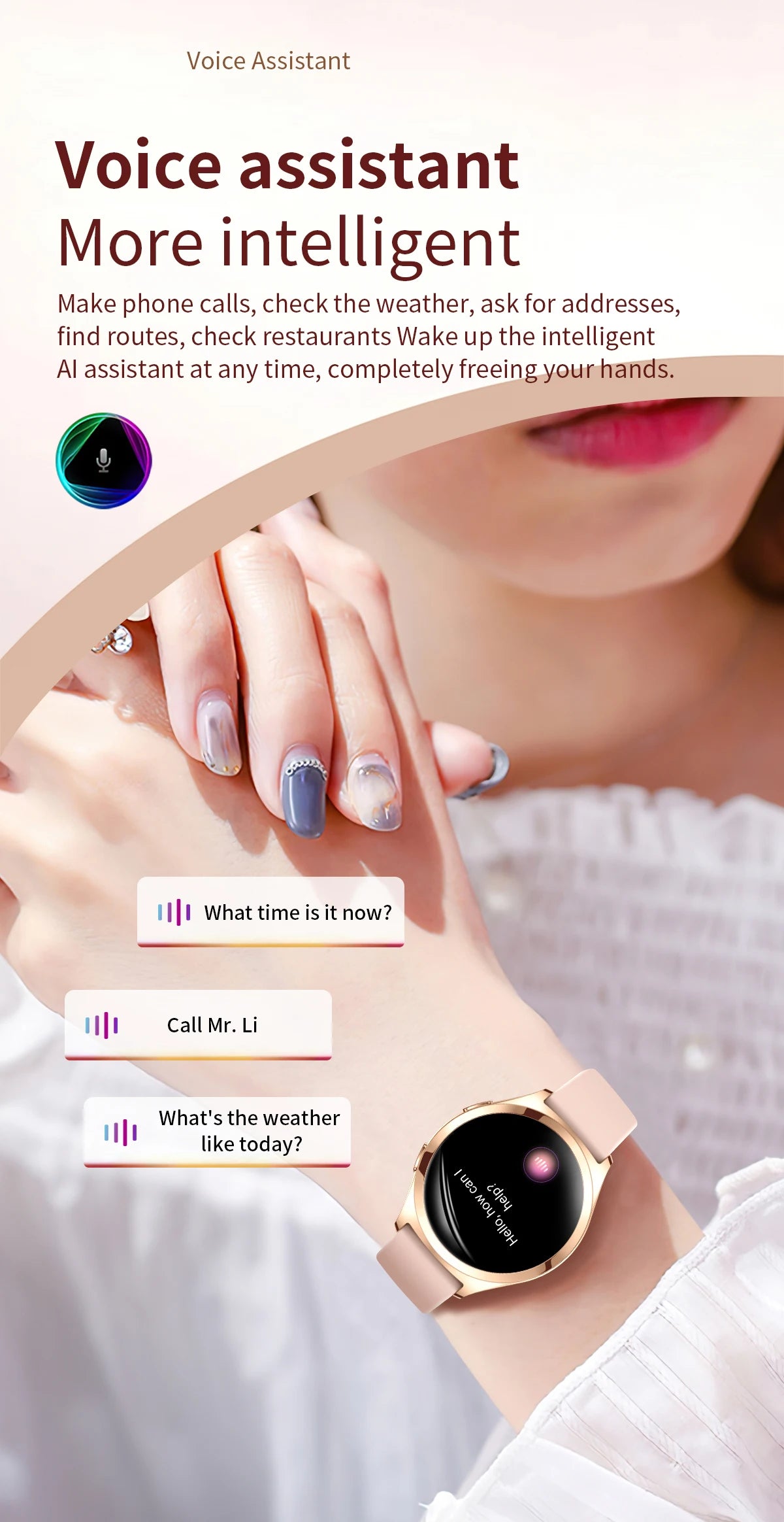 LIGE Luxury Smart Watch For Woman 1.27" Bluetooth Call Custom Dial Women's Bracelet Sports Health Monitor Smartwatch Ladies Gift
